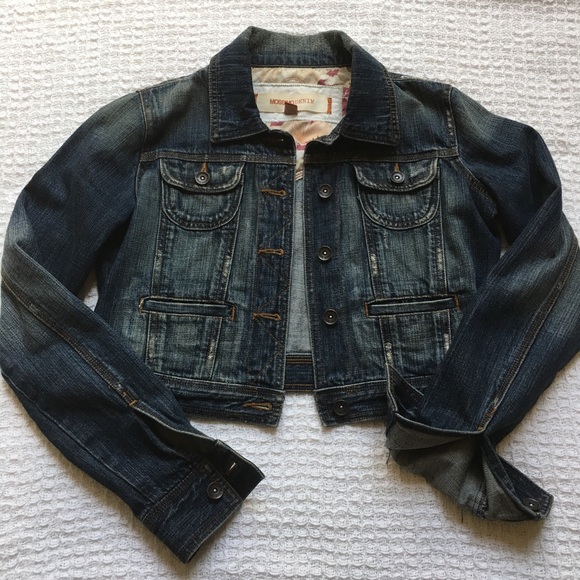 Mossimo Supply Co. Jackets & Blazers - Mossimo Distressed Denim Jean Jacket Cropped Large